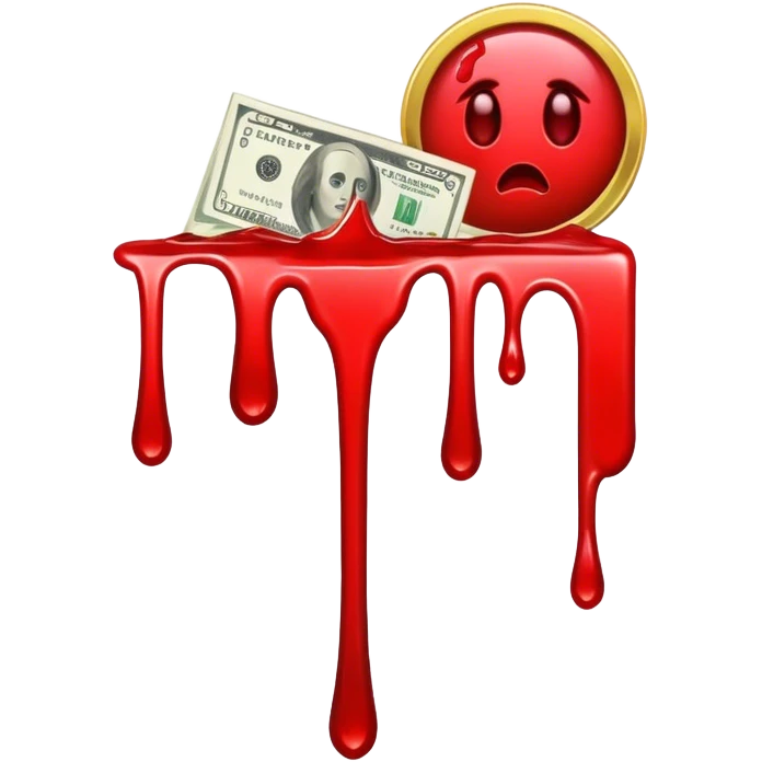 Money with blood drips emoji