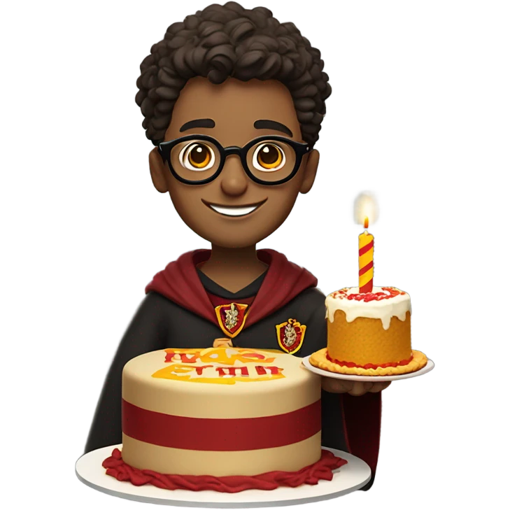 Harry potter with birthday cake emoji