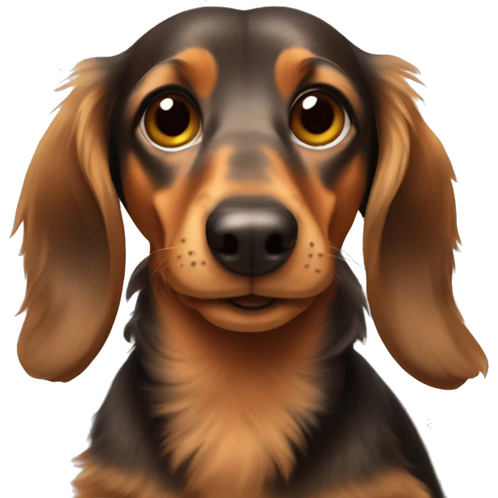 Fluffy dachshund emoji
