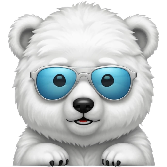 baby polar bear wear sunglasses emoji