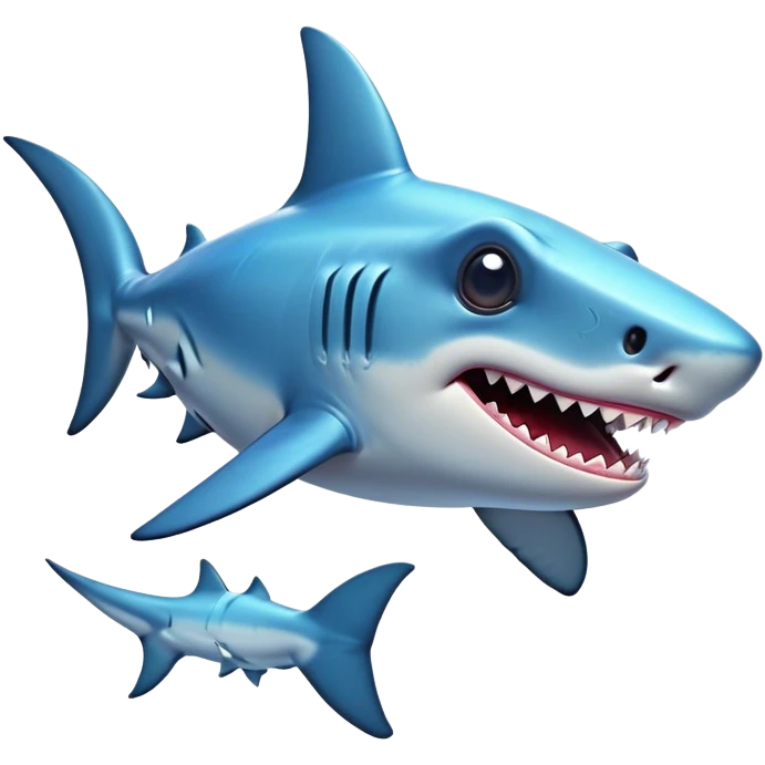 Cinematic Comical Hammerhead Shark Portrait Emoji, Head tilted dramatically with an exaggeratedly shocked expression, featuring its iconic wide-set eyes on a distinct hammer-shaped head, a sleek body with comically expressive fins, and a quirky, animated demeanor, Simplified yet hilariously expressive features, highly detailed, glowing with a slightly sassy oceanic glow, high shine, dramatic yet playful, stylized with an air of cheeky marine mischief, soft glowing outline, capturing the essence of a meme-worthy hammerhead that looks ready to side-eye its way into viral fame! emoji