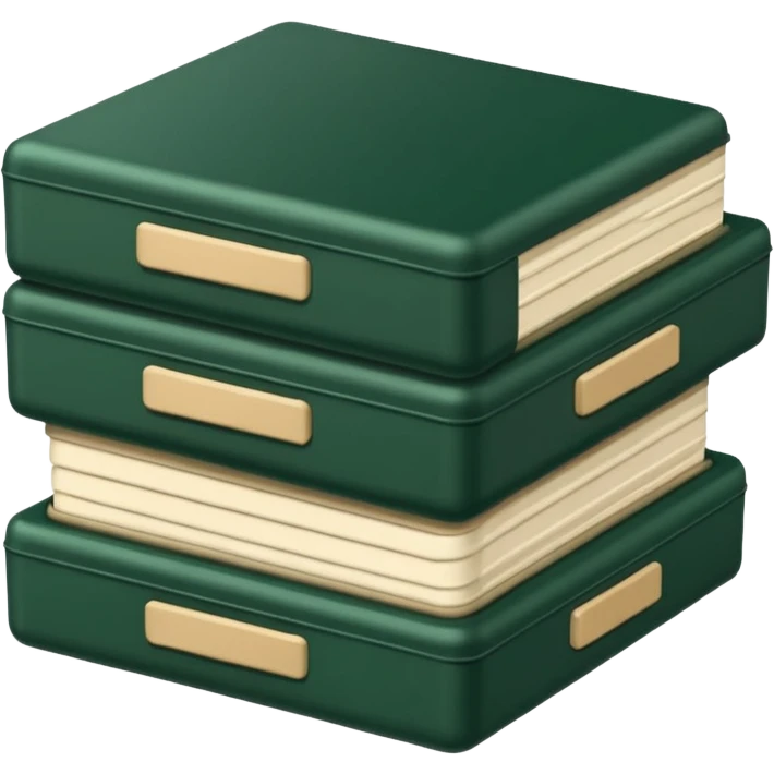dark green open case with light beige bills emoji
