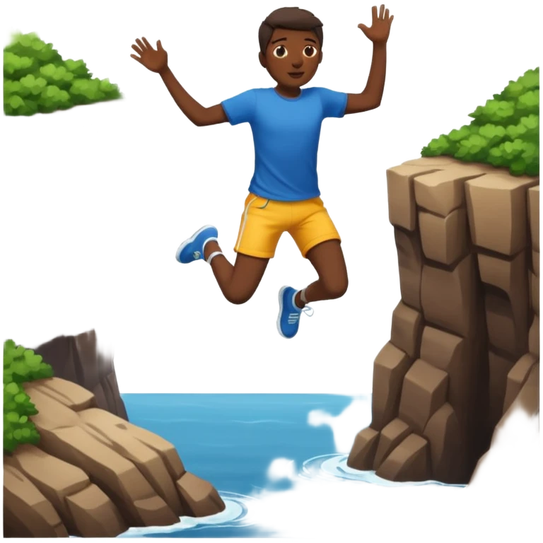 Person jumping off cliff suside  emoji