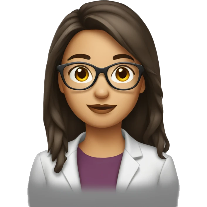 Une fille brune avec des lunettes emoji