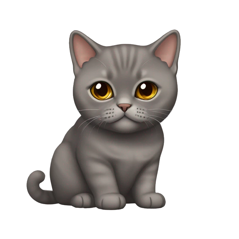 Choclate british shorthair with Brown eyes sitting  emoji