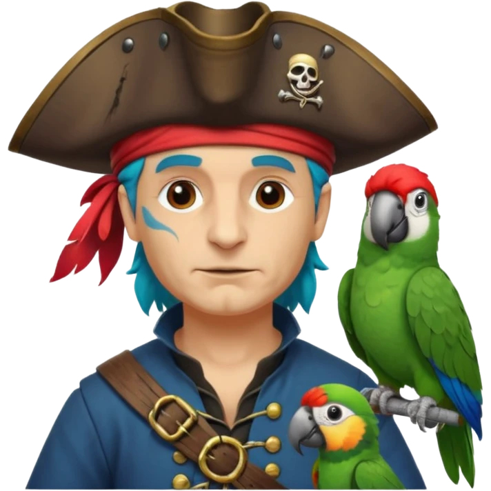 pirate and parrot emoji