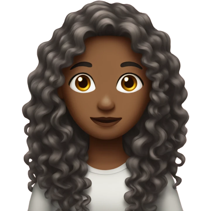 Girl with long curly hair  emoji