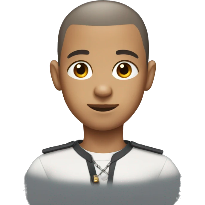 boy with buzzcut, with gray donkey ears, brown eyes, cross-eyed, wearing collar emoji
