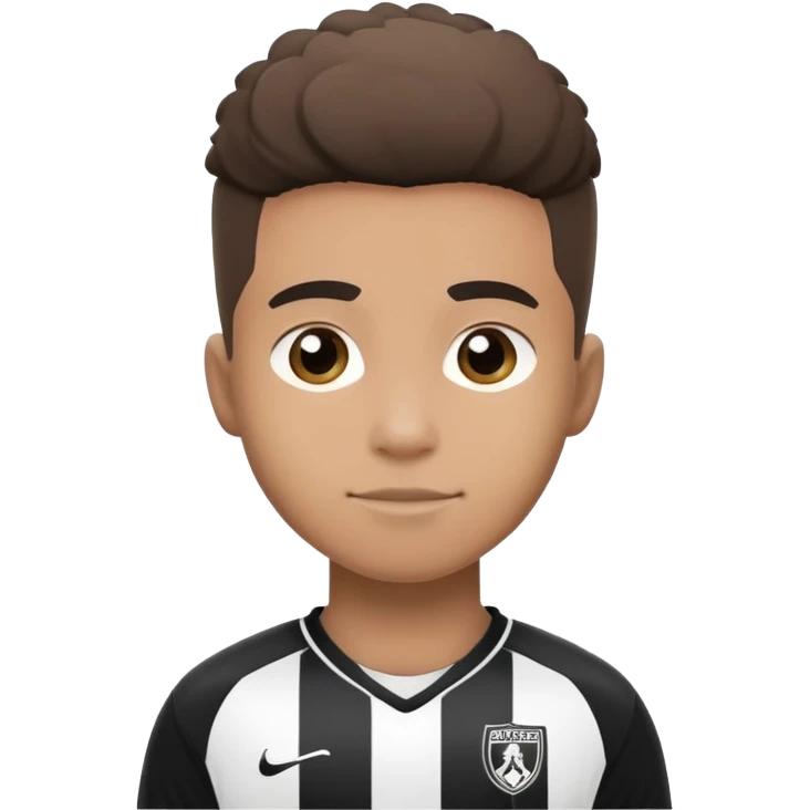 Cute cartoon soccer player wearing Angers SCO black and white jersey emoji