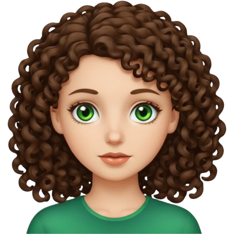 White, green-eyed, brunette girl with somehow curly hair emoji