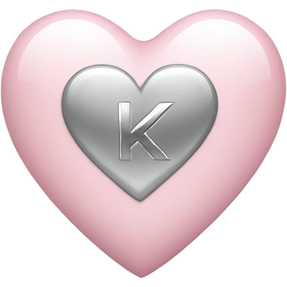 Light pink Heart with a silver k in emoji