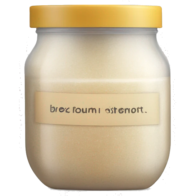 body scrub pot with label emoji