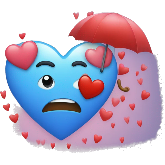 Heart with h rain emoji