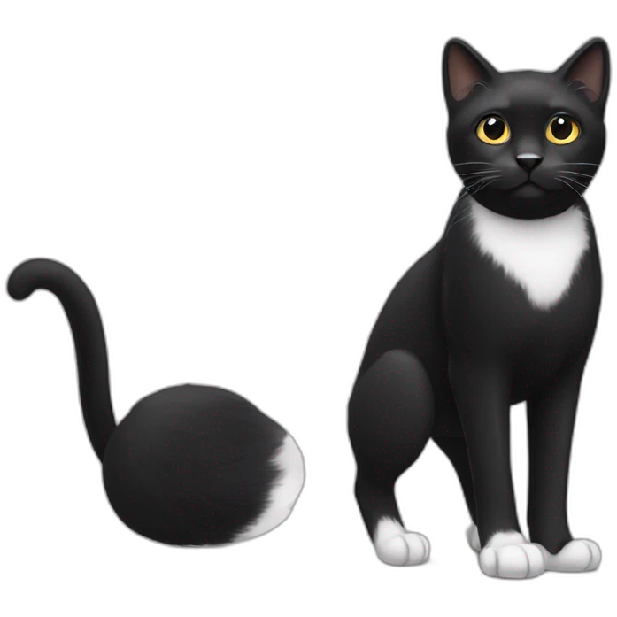 Black cat with white legs and black nose emoji