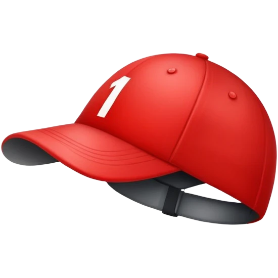 empty red cap with number “1” on it emoji