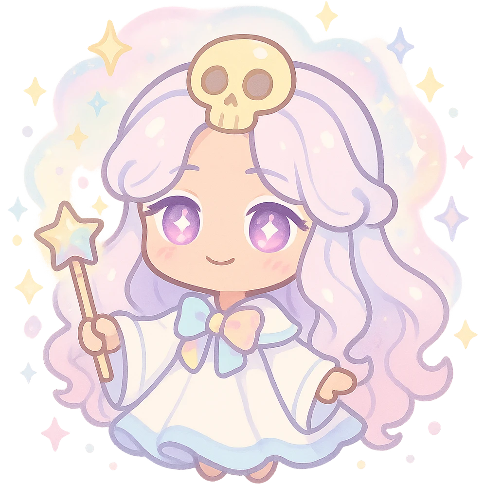 Eternal Sugar from Cookie Run Kingdom, chibi style, magical aura, pastel palette emoji