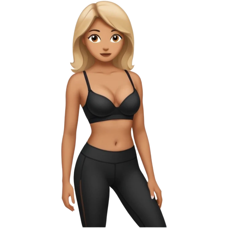 legging brassière noir poitrine nombril femme  emoji