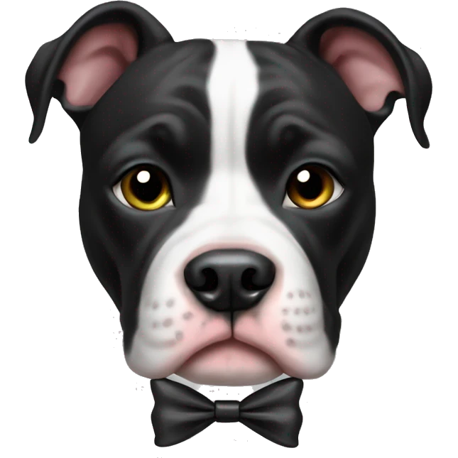 Black and White pitbull with bow emoji