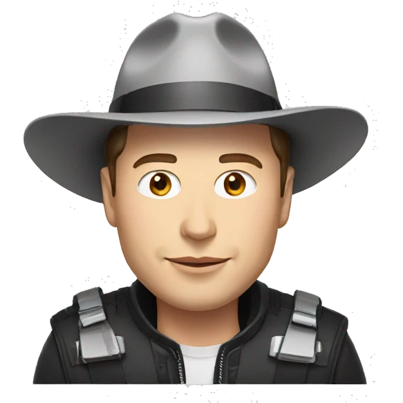 Elon musk with bmw hat emoji