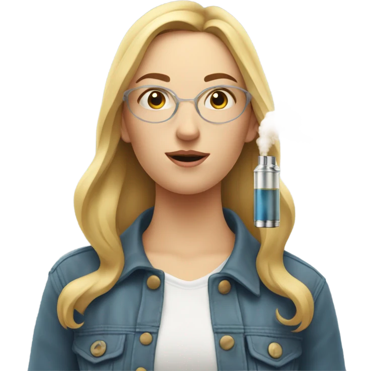 White girl vaping emoji
