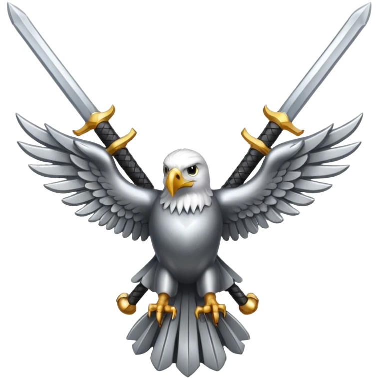 Silver eagle with crossed sabers emoji