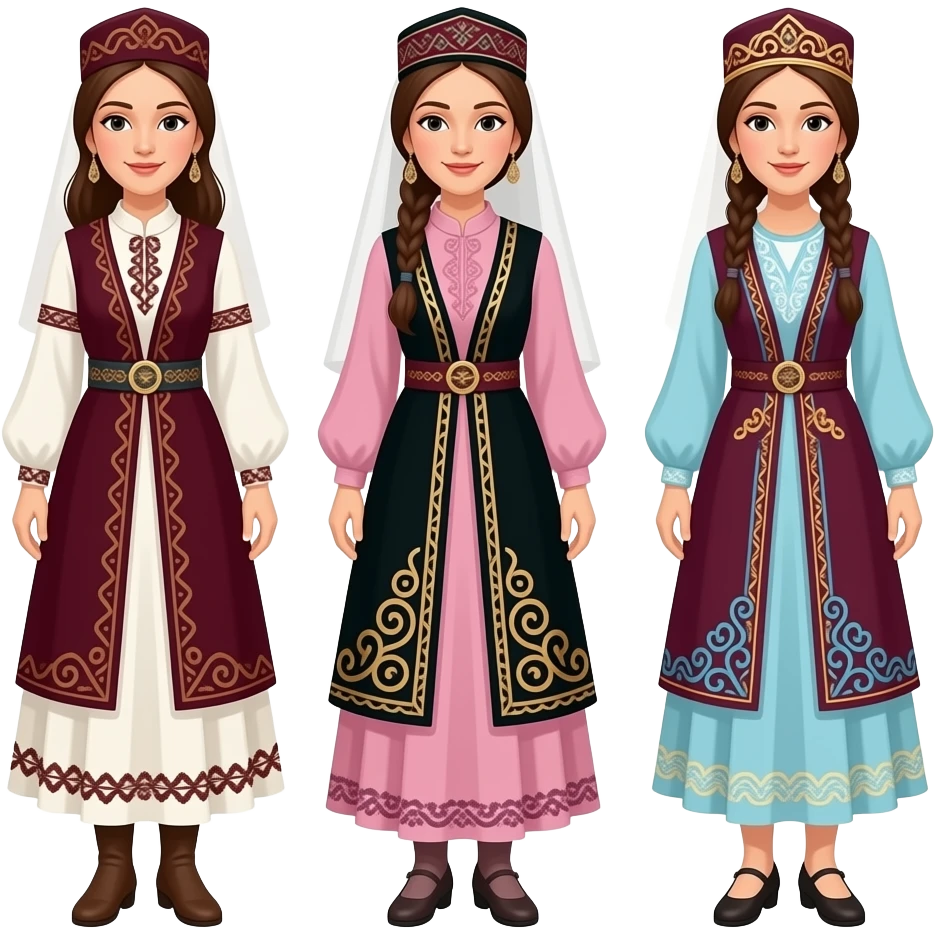 Женищины кыргызы репродуктивного возратсаю Три персолнажа во весь рост emoji