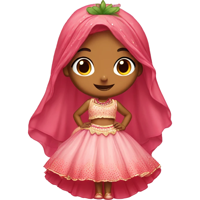 strawberry shortcake in a lehenga  emoji