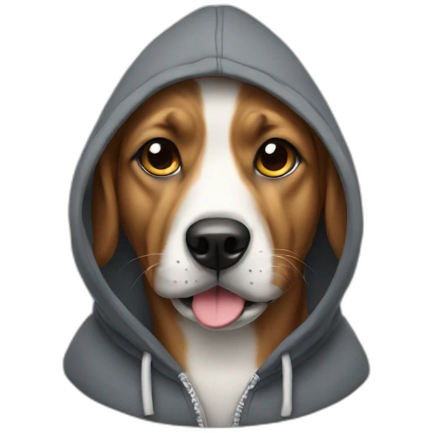 Dog wearing a hoodie  emoji