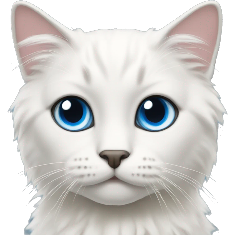 White rag doll cat with blue eyes emoji