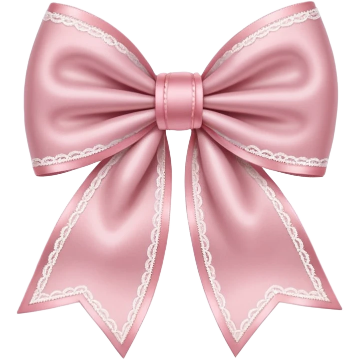 light pink bow with white lace emoji