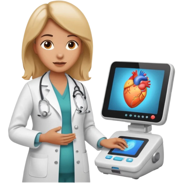 female doctor performing a fetal ultrasound emoji