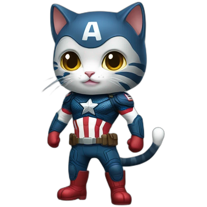 cat in captain america suit full body emoji