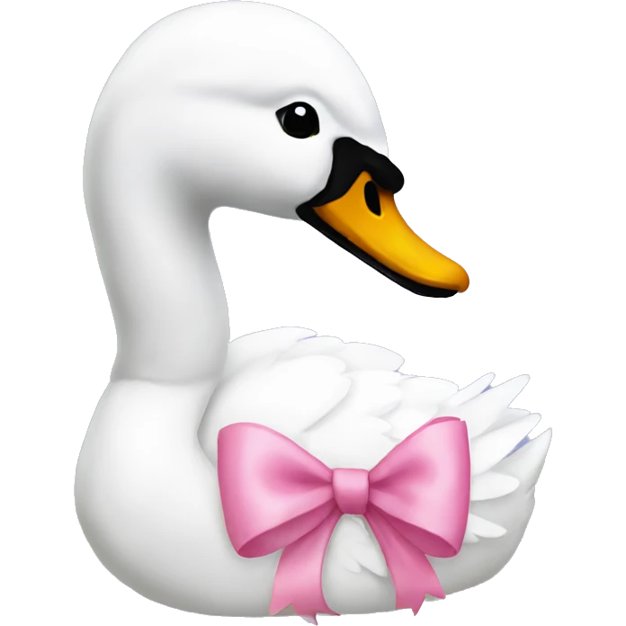 Swan with a pink bow emoji