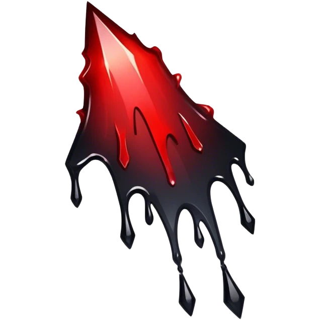 Black-red-crimson-gradient obsidian shard dripping blood  emoji