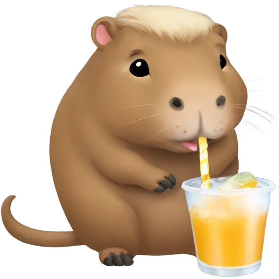 Capybara drinking boba emoji