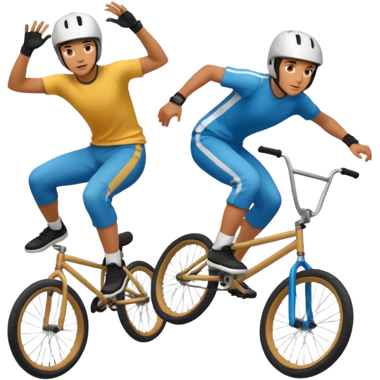 BMX riders with helmets emoji
