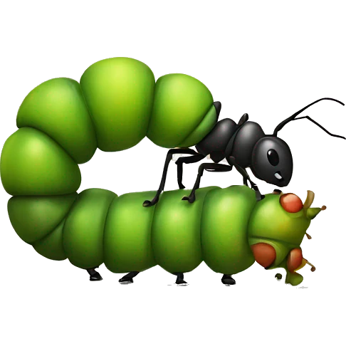 ant kissing caterpillar  emoji