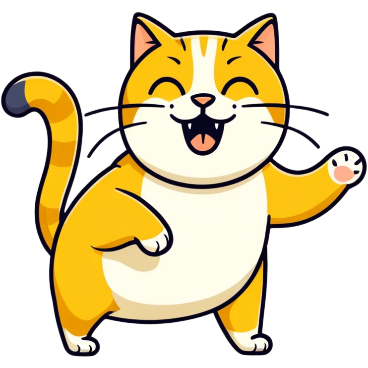 golden cat  meowing ￼at old blind man  emoji