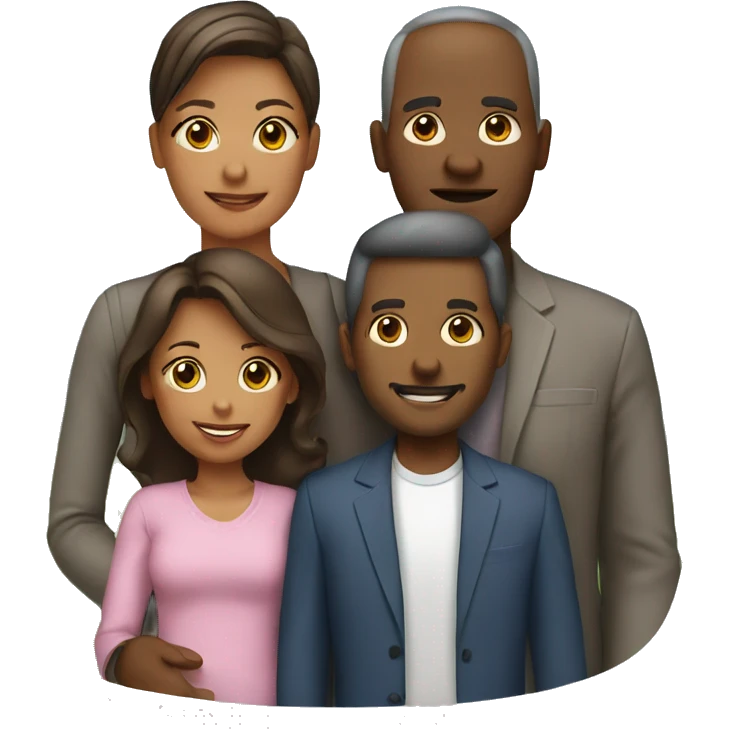 a family of four, husband, wife, daughter and a son emoji