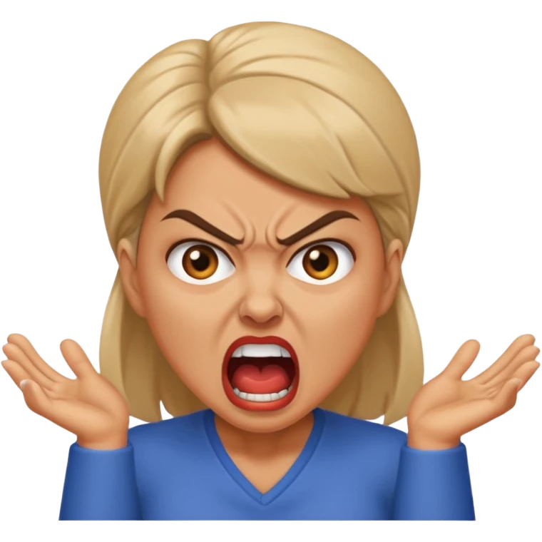angry shouting woman emoji