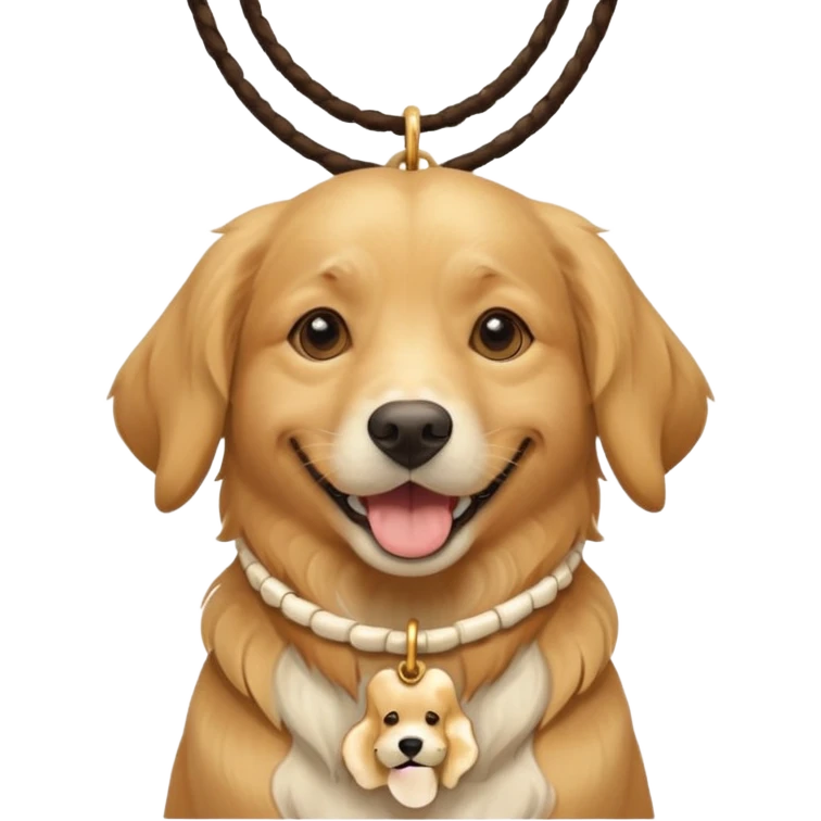 dog with bone necklace emoji