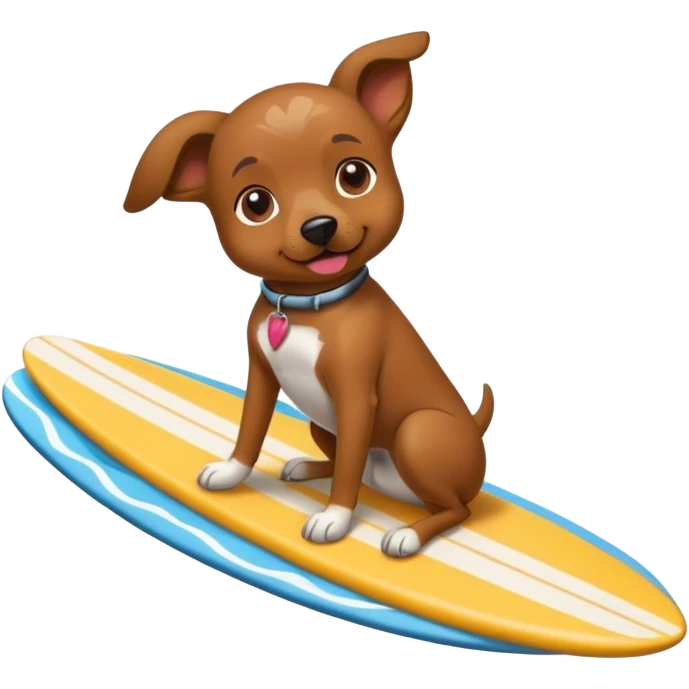 Dog in a surfing board emoji