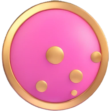 shiny pink gold dot emoji