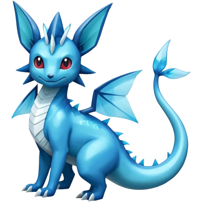 Glassy Glossy Alloy Salandit-Glaceon-Vaporeon-Salamence-hybrid-fusion (full body) emoji