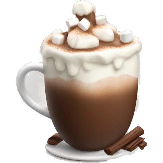 hot chocolate with cream and marshmallows emoji