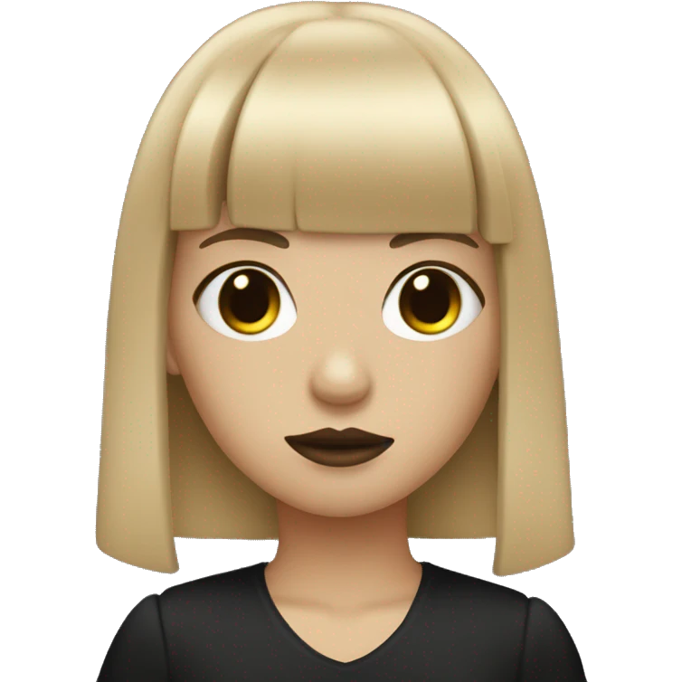 Tan goth girl with bangs emoji