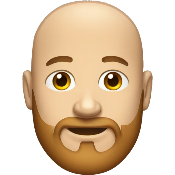 a guy with beard, shirt and shaven head emoji