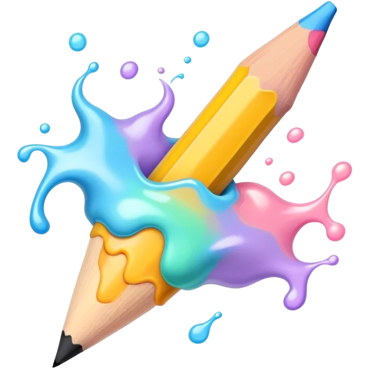 pastel melted pencil emoji