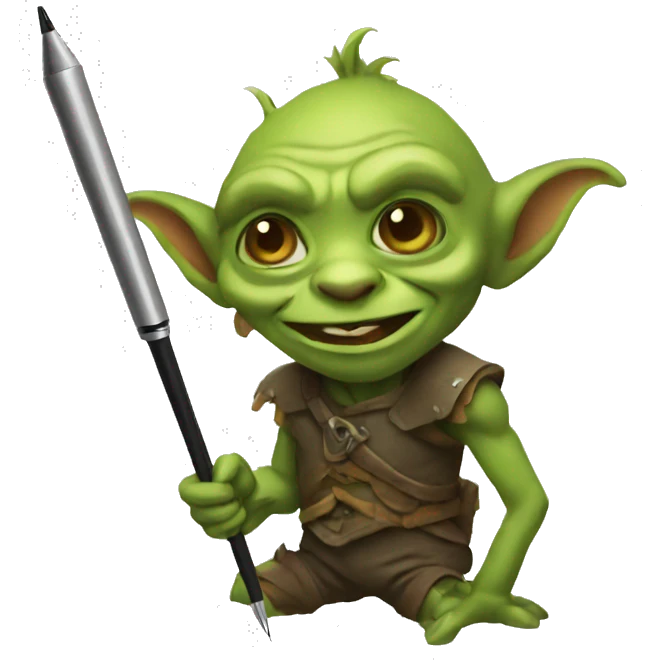 Goblin with stylus emoji