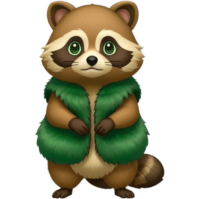 Green tanuki, all green body emoji